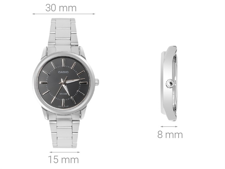 Đồng hồ CASIO 30 mm Nữ LTP-1303D-1AVDF Màu Bạc