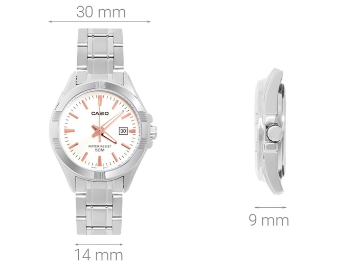 Đồng hồ CASIO 30 mm Nữ LTP-1308D-9AVDF Màu Bạc