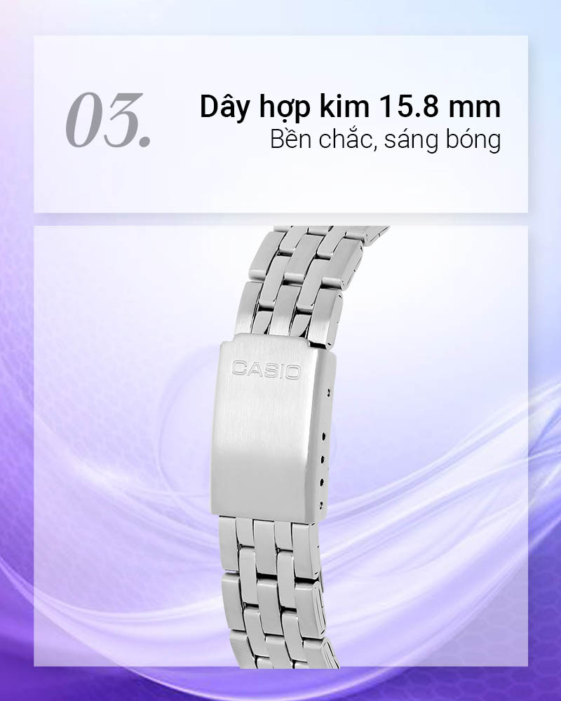 Đồng hồ Nữ Casio LTP-1335D-1AVDF sở hữu dây đeo bền đẹp, sáng bóng Đồng hồ Nữ Casio LTP-1335D-1AVDF sở hữu dây đeo bền đẹp, sáng bóng