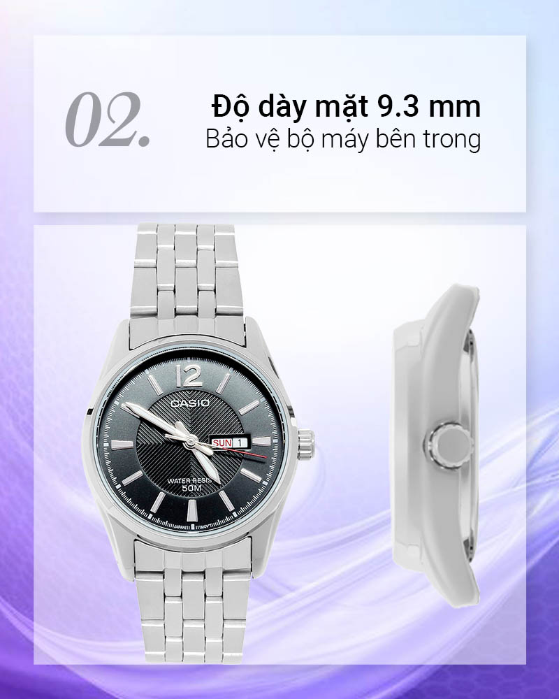 Đồng hồ Nữ Casio LTP-1335D-1AVDF với độ dày mặt 9.3 mm Đồng hồ Nữ Casio LTP-1335D-1AVDF với độ dày mặt 9.3 mm