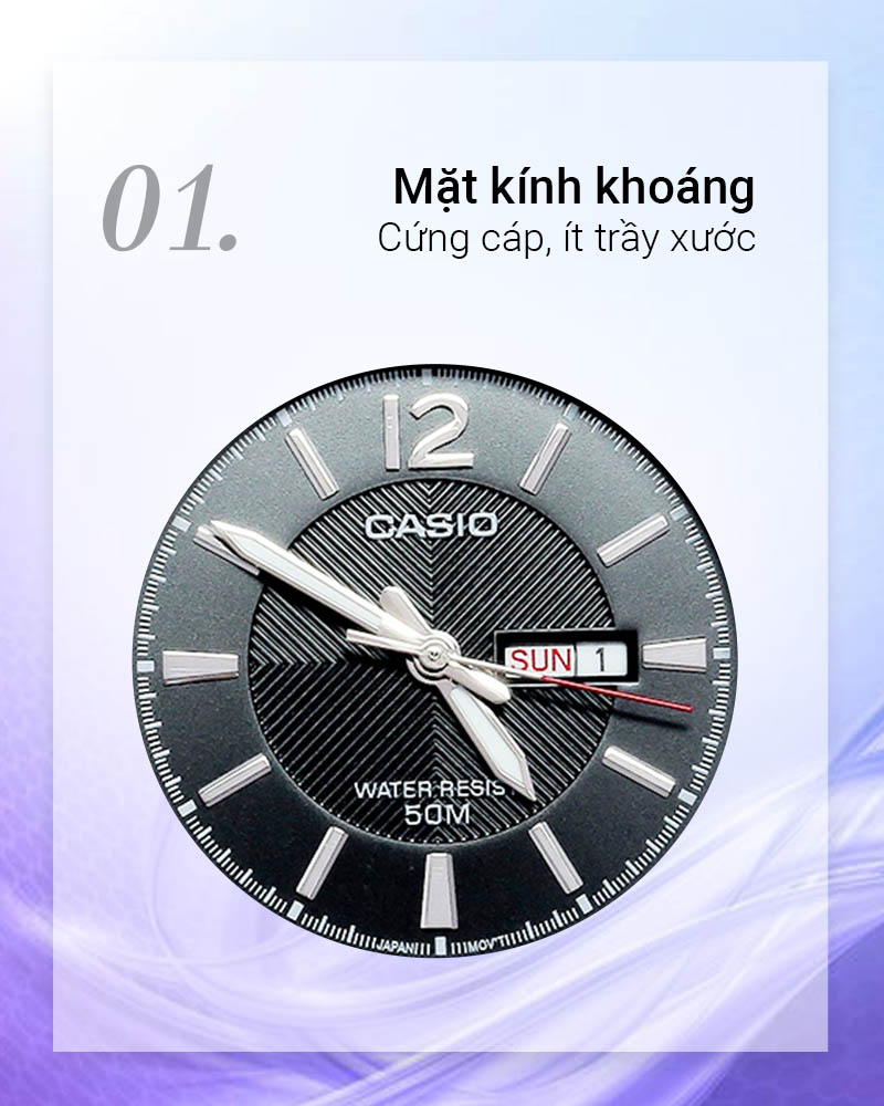 Đồng hồ Nữ Casio LTP-1335D-1AVDF có mặt kính trong suốt Đồng hồ Nữ Casio LTP-1335D-1AVDF có mặt kính trong suốt