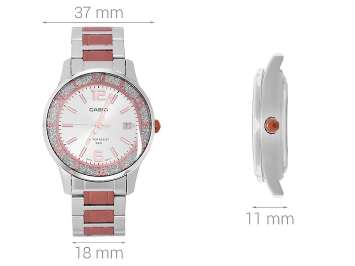 Đồng hồ CASIO 37 mm Nữ LTP-1359RG-7AVDF Màu Bạc