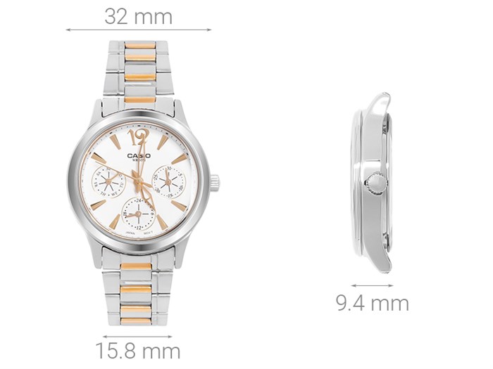 Đồng hồ CASIO 32 mm Nữ LTP-2085SG-7AVDF Màu Bạc