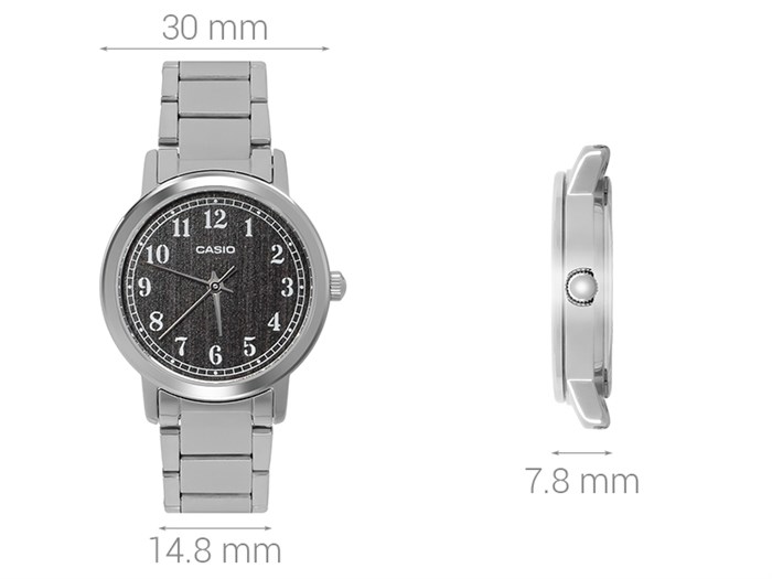 Đồng hồ CASIO 30 mm Nữ LTP-E145D-5B1DF Màu Bạc