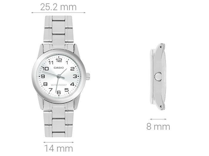 Đồng hồ CASIO 25.2 mm Nữ LTP-V001D-7BUDF Màu Bạc