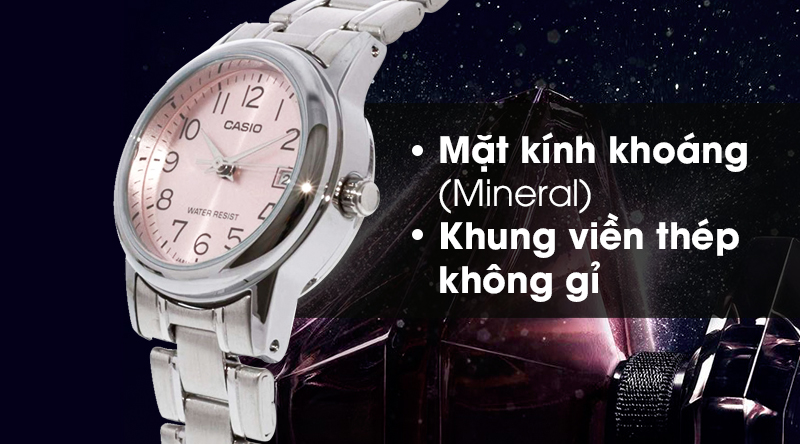 Đồng hồ Casio LTP-V002D-4BUDF có lớp vỏ chắc chắn Đồng hồ Casio LTP-V002D-4BUDF có lớp vỏ chắc chắn