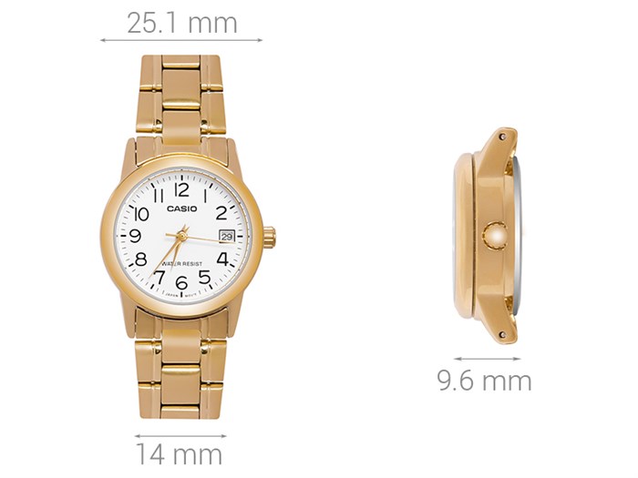 Đồng hồ CASIO 25.1 mm Nữ LTP-V002G-7B2UDF Màu Vàng