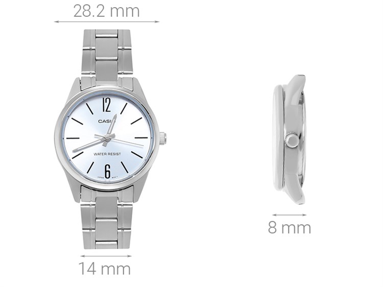 Đồng hồ CASIO 28.2 mm Nữ LTP-V005D-2BUDF Màu Bạc