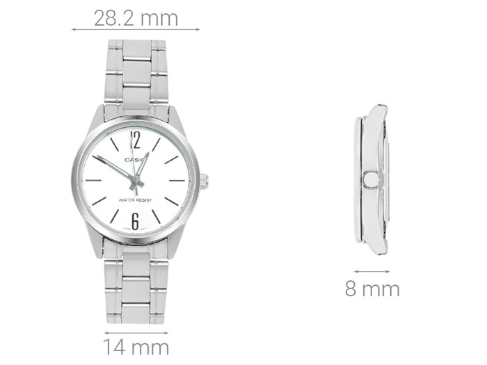 Đồng hồ CASIO 28.2 mm Nữ LTP-V005D-7BUDF Màu Bạc