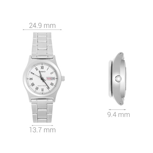 Đồng hồ CASIO 24.9 mm Nữ LTP-V006D-7BUDF Màu Bạc