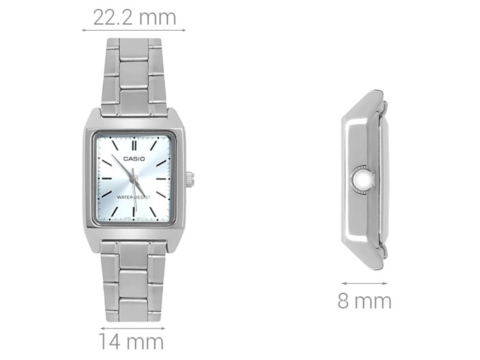 Đồng hồ CASIO Timeless 22.2 mm Nữ LTP-V007D-2EUDF Màu Bạc