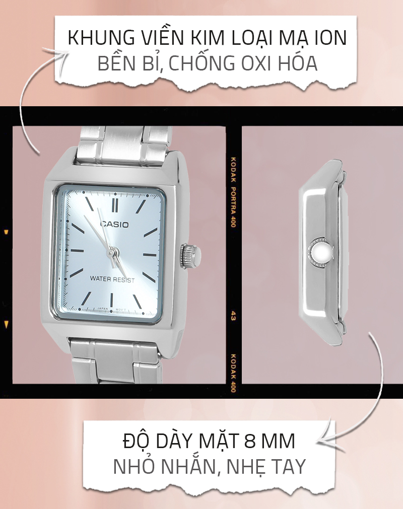 Đồng hồ Nữ Casio LTP-V007D-2EUDF có khung viền kim loại mạ ion bền bỉ Đồng hồ Nữ Casio LTP-V007D-2EUDF có khung viền kim loại mạ ion bền bỉ
