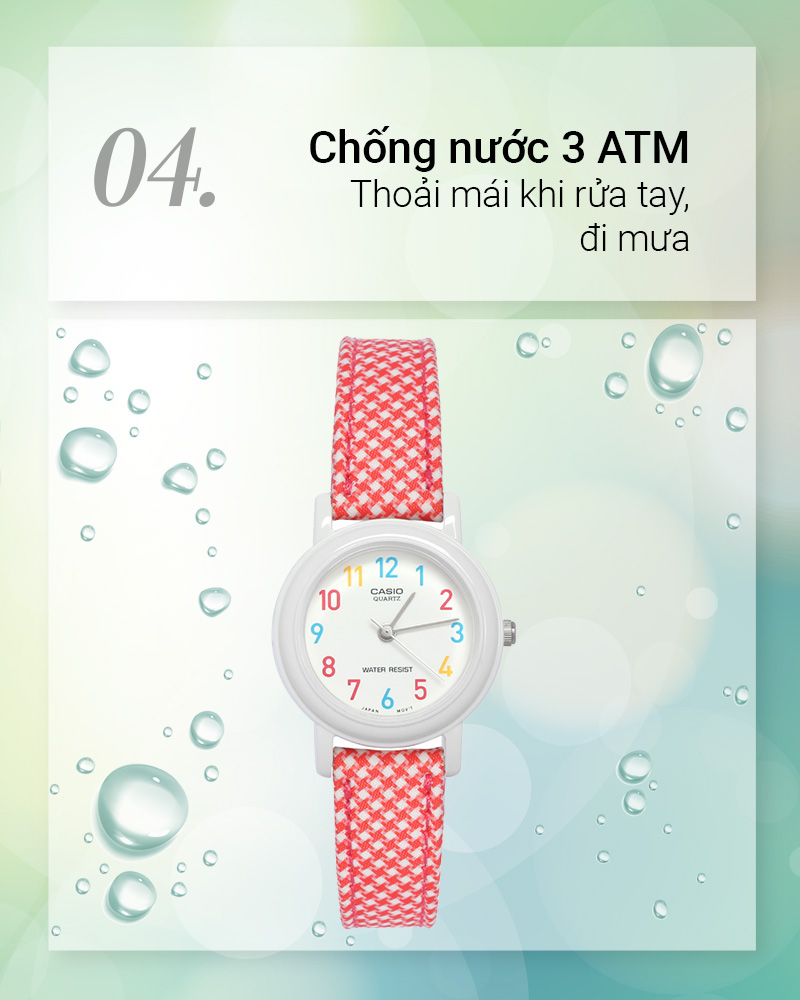 Đồng hồ Nữ Casio LQ-139LB-4BDF có độ chống nước 3 ATM Đồng hồ Nữ Casio LQ-139LB-4BDF có độ chống nước 3 ATM