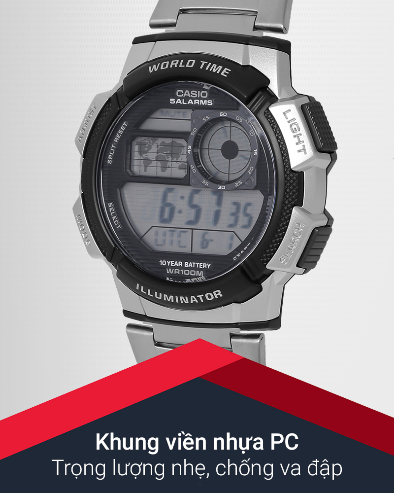Đồng hồ Nam Casio AE-1000WD-1AVSDF có khung viền cứng cáp
