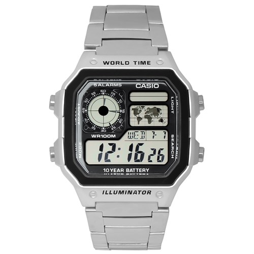 Đồng hồ CASIO 45 x 42.1 mm Nam AE-1200WHD-1AVDF Màu Bạc