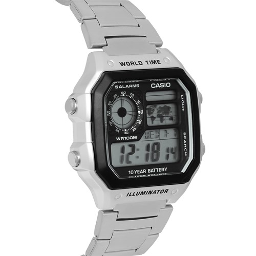 Đồng hồ CASIO 45 x 42.1 mm Nam AE-1200WHD-1AVDF Màu Bạc