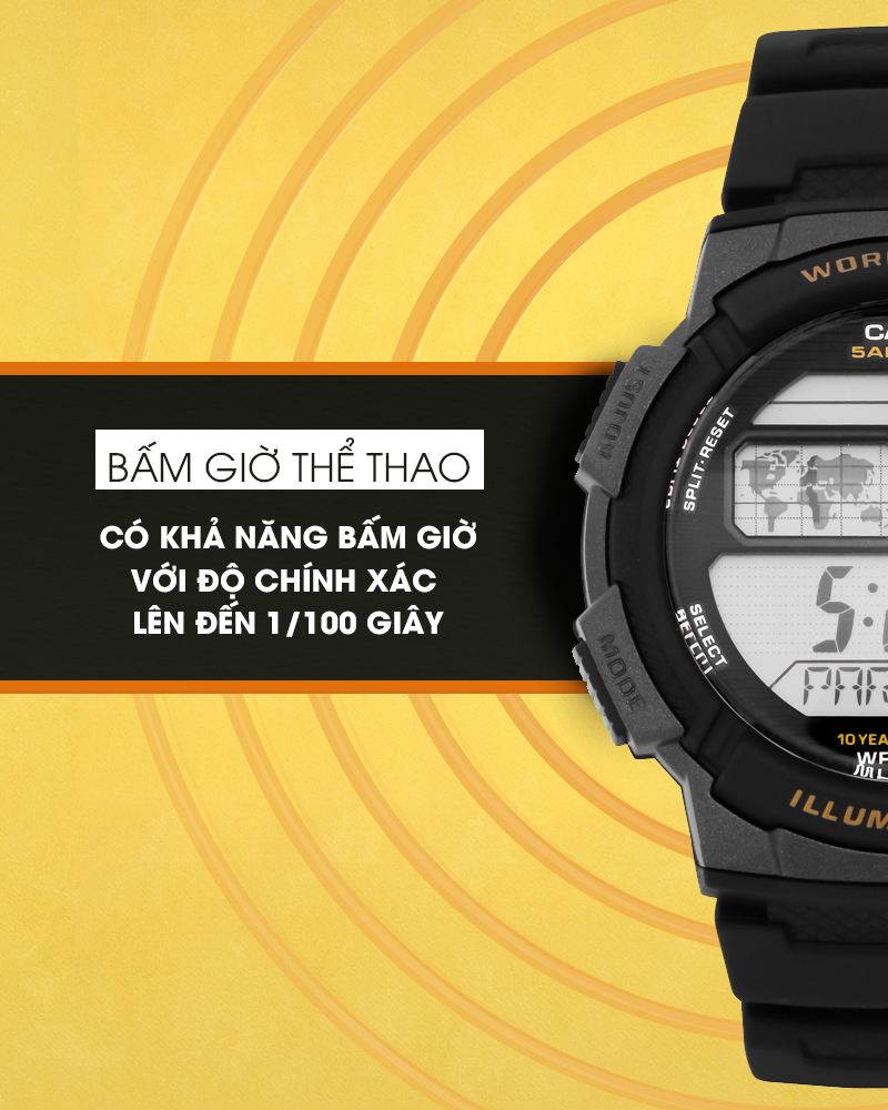 Đồng hồ Nam Casio AE-1000W-1AVSDF hỗ trợ tính năng bấm giờ thể thao Đồng hồ Nam Casio AE-1000W-1AVSDF hỗ trợ tính năng bấm giờ thể thao