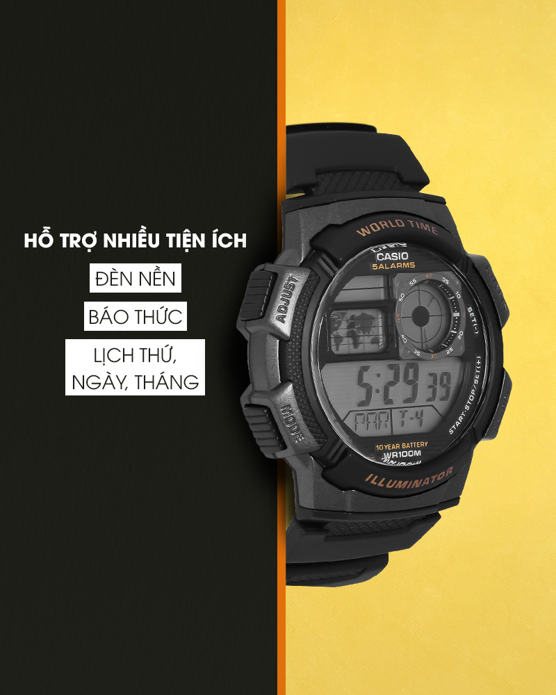 Đồng hồ Nam Casio AE-1000W-1AVSDF trang bị nhiều tính năng hữu ích Đồng hồ Nam Casio AE-1000W-1AVSDF trang bị nhiều tính năng hữu ích