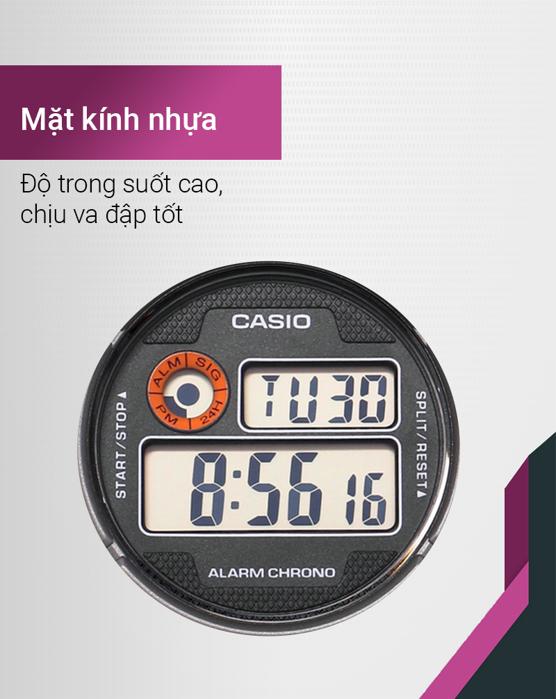 Đồng hồ nam Casio AE-1000W-3AVDF có mặt kính nhựa trong suốt Đồng hồ nam Casio AE-1000W-3AVDF có mặt kính nhựa trong suốt