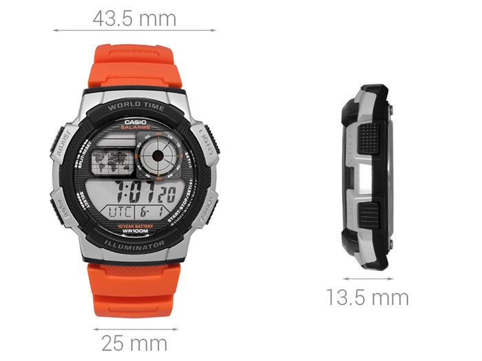 Đồng hồ CASIO 43.5 mm Nam AE-1000W-4BVDF Màu Cam