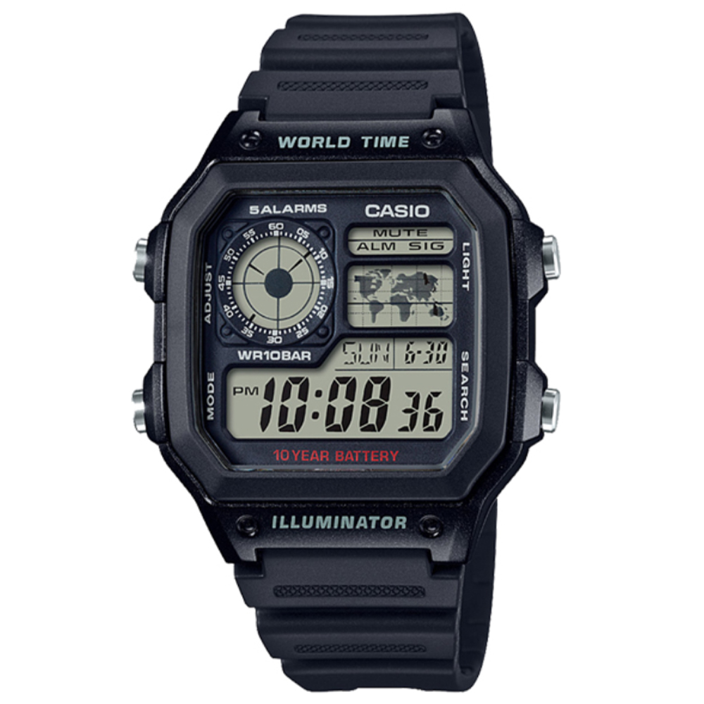 Đồng hồ Casio Timeless 42 mm Nam AE-1200WH-1AVDF Màu Đen