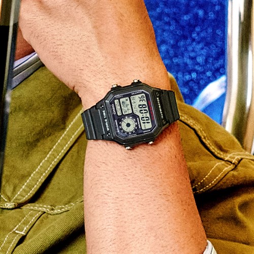 Đồng hồ Casio 42 mm Nam AE-1200WH-1AVDF Màu Đen
