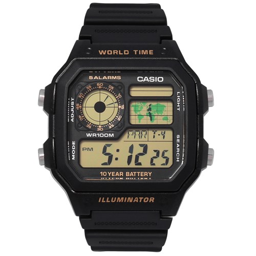 Đồng hồ CASIO 44.6 mm Nam AE-1200WH-1BVDF Màu Đen