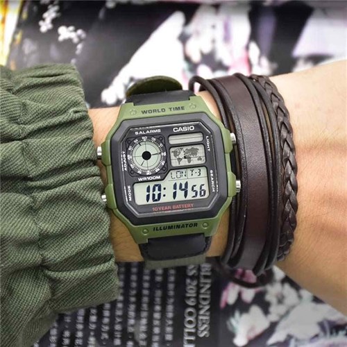 Đồng hồ Nam Casio AE-1200WHB-3BVDF Màu Đen