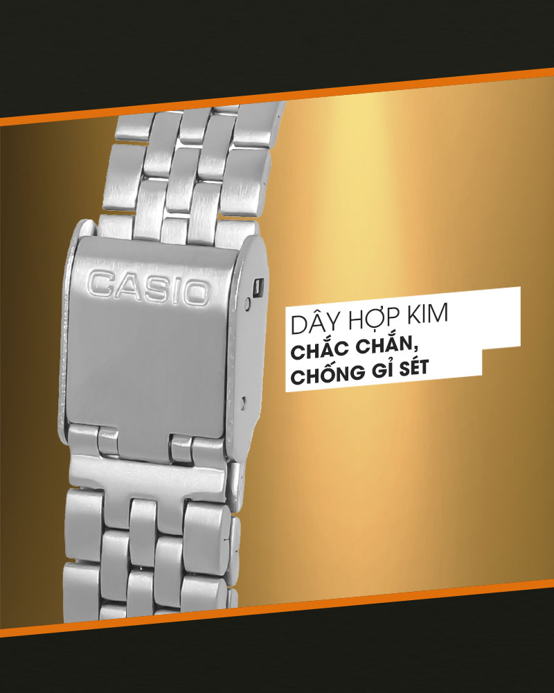 Đồng hồ Unisex Casio A159W-N1DF có dây đeo chắc chắn