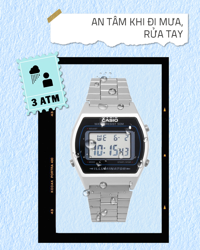 Đồng hồ Unisex Casio B640WD-1AVDF có hệ số chống nước 3 ATM Đồng hồ Unisex Casio B640WD-1AVDF có hệ số chống nước 3 ATM