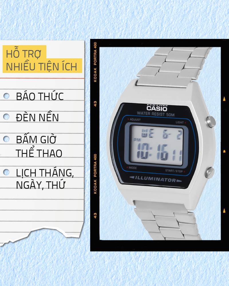 Đồng hồ Unisex Casio B640WD-1AVDF hỗ trợ nhiều tiện ích Đồng hồ Unisex Casio B640WD-1AVDF hỗ trợ nhiều tiện ích