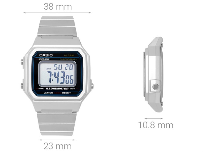 Đồng hồ CASIO 38 mm Unisex B650WD-1ADF Màu Bạc