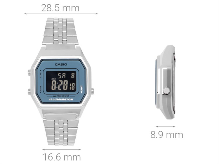 Đồng hồ CASIO 28.5 mm Unisex LA680WA-2BDF Màu Bạc