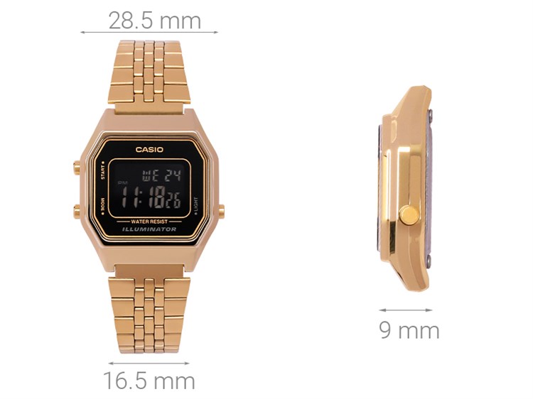 Đồng hồ CASIO 28.5 mm Unisex LA680WGA-1BDF Màu Vàng