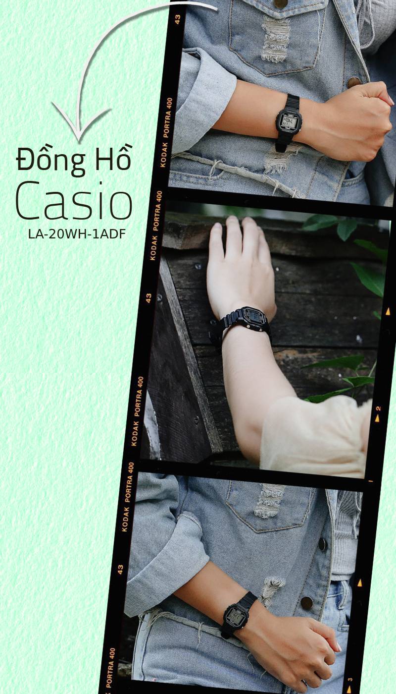Đồng hồ Unisex Casio LA-20WH-1ADF năng động, trẻ trung Đồng hồ Unisex Casio LA-20WH-1ADF năng động, trẻ trung