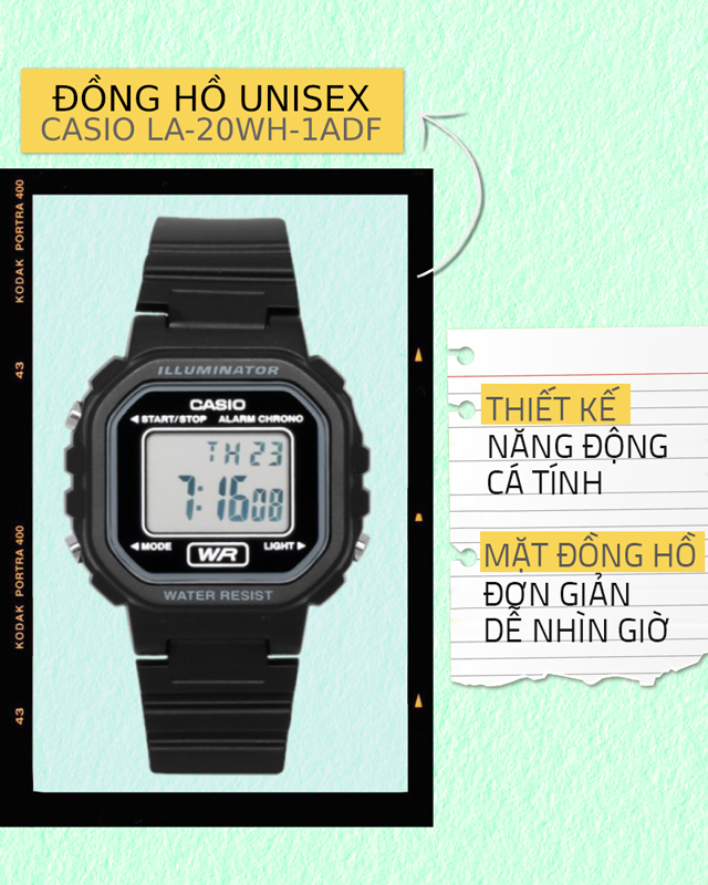 Đồng hồ Unisex Casio LA-20WH-1ADF đến từ thương hiệu Nhật Bản Đồng hồ Unisex Casio LA-20WH-1ADF đến từ thương hiệu Nhật Bản