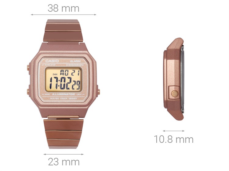 Đồng hồ CASIO 38 mm Nữ B650WC-5ADF Màu Vàng