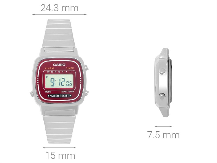 Đồng hồ Nữ Casio LA670WA-4SDF Màu Bạc