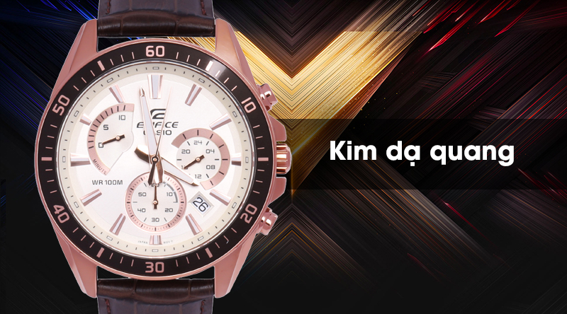 Đồng hồ nam Edifice Casio EFR-552GL-7AVUDF có kim dạ quang hữu dụng Đồng hồ nam Edifice Casio EFR-552GL-7AVUDF có kim dạ quang hữu dụng