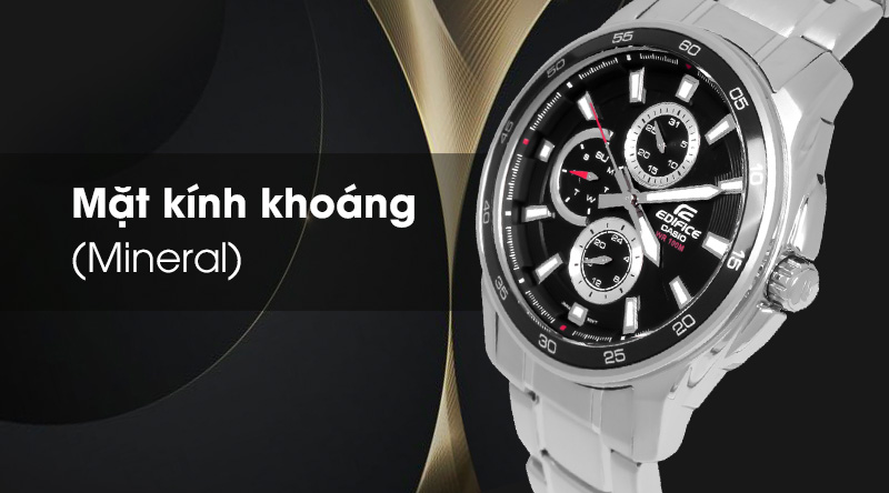 Đồng hồ nam Edifice Casio EF-334D-1AVUDF có mặt kính khoáng