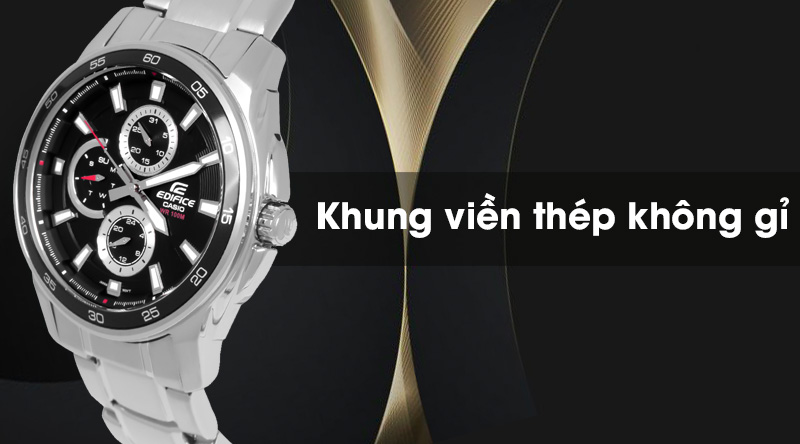 Đồng hồ nam Edifice Casio EF-334D-1AVUDF có khung viền thép không gỉ