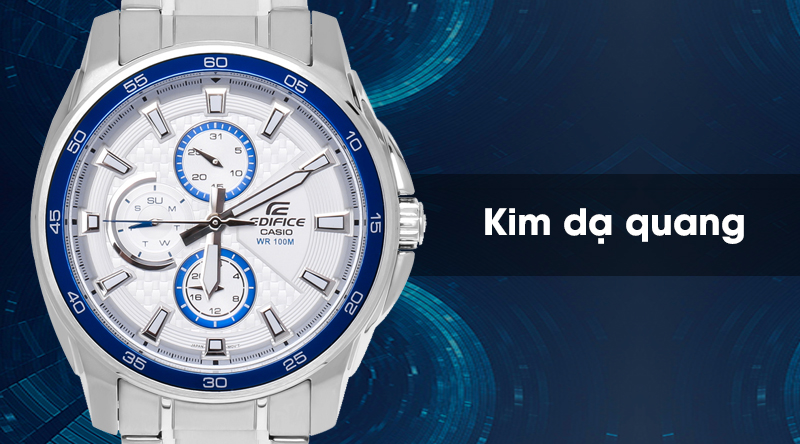 Đồng hồ nam Edifice Casio EF-334D-7AVUDF có kim dạ quang hữu dụng