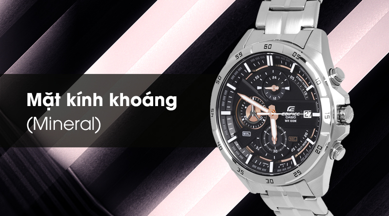 Đồng hồ Nam Edifice Casio EFR-556D-1AVUDF với kính khoáng trong suốt