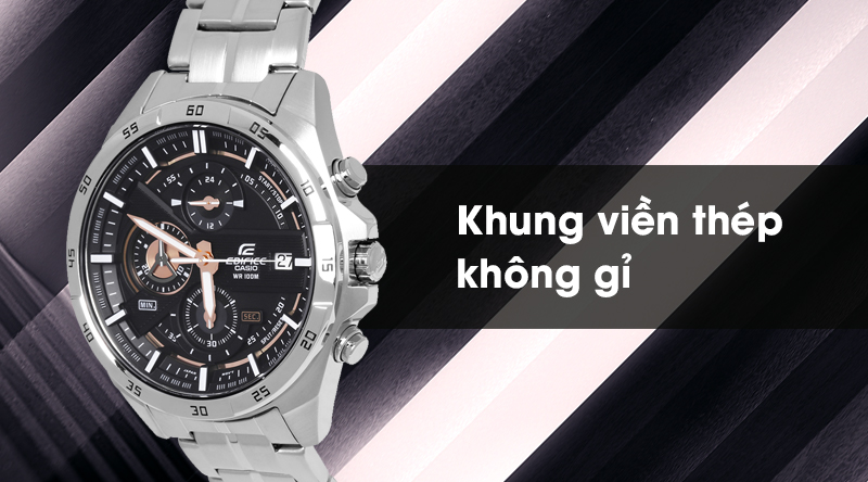 Đồng hồ Nam Edifice Casio EFR-556D-1AVUDF có khung thép không gỉ