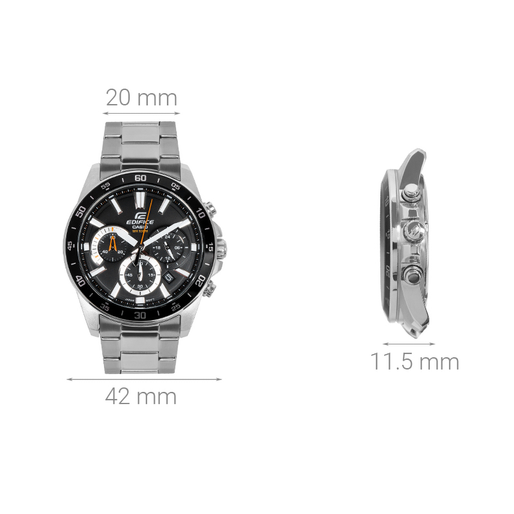 Đồng hồ Edifice Casio 42 mm Nam EFV-570D-1AVUDF Màu Bạc