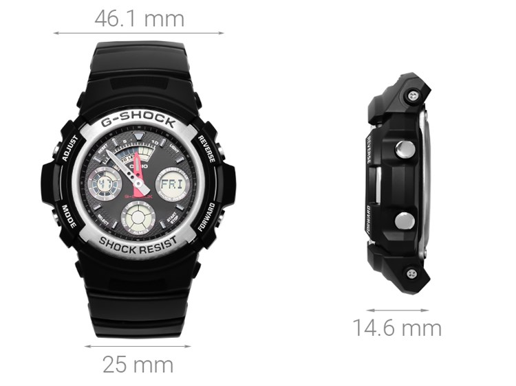 Đồng hồ G-SHOCK 46.1 mm Nam AW-590-1ADR Màu Đen