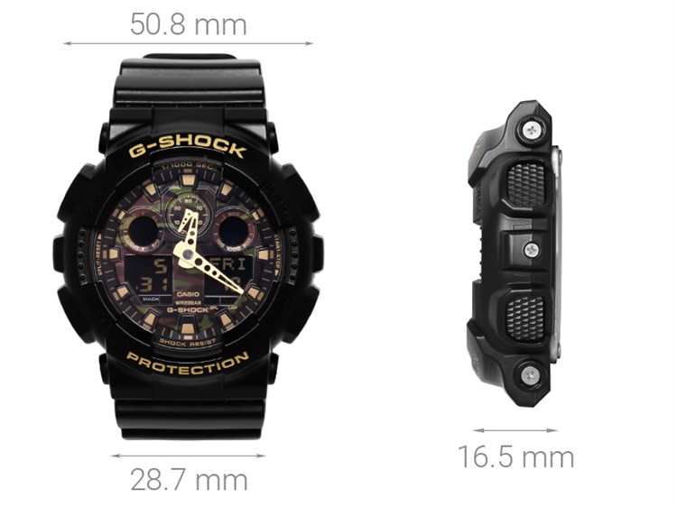 Đồng hồ G-SHOCK 50.8 mm Nam GA-100CF-1A9DR Màu Đen