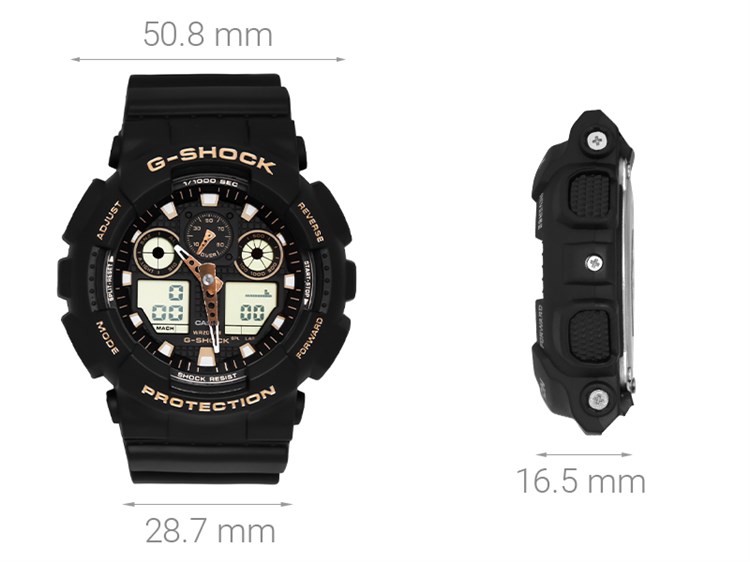 Đồng hồ G-SHOCK 50.8 mm Nam GA-100GBX-1A9DR Màu Đen