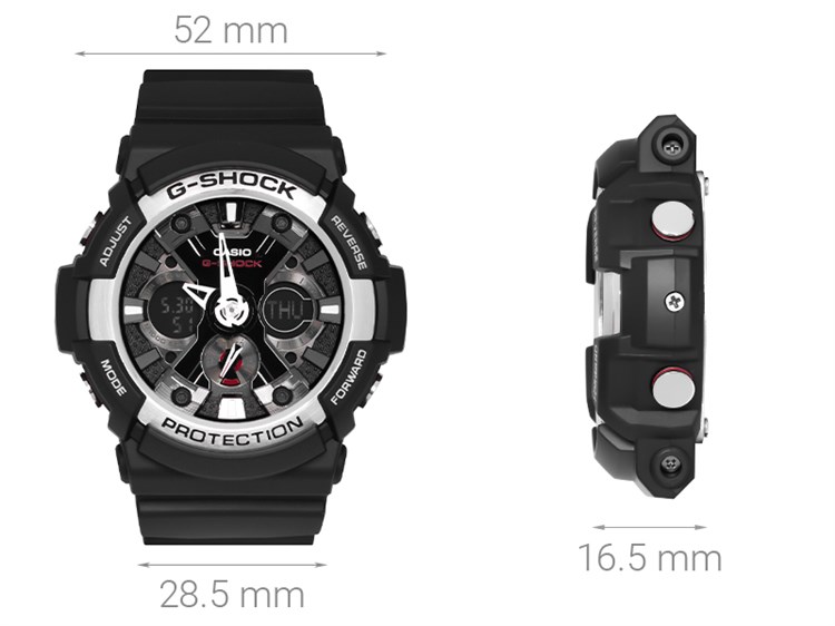 Đồng hồ G-SHOCK 52 mm Nam GA-200-1ADR Màu Đen