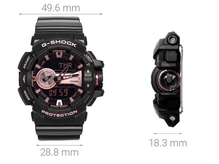 Đồng hồ G-SHOCK 49.6 mm Nam GA-400GB-1A4DR Màu Đen